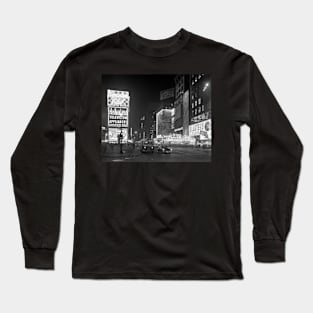 Times Square at Night, 1953. Vintage Photo Long Sleeve T-Shirt